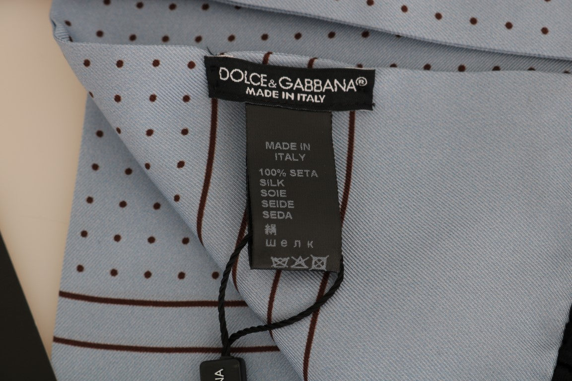 Dolce &amp; Gabbana Blue Silk Polka Dot Scarf