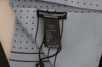 Dolce &amp; Gabbana Blue Silk Polka Dot Scarf