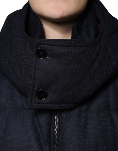 Dolce &amp; Gabbana Black Nylon Hooded Puffer Men Coat Jacket