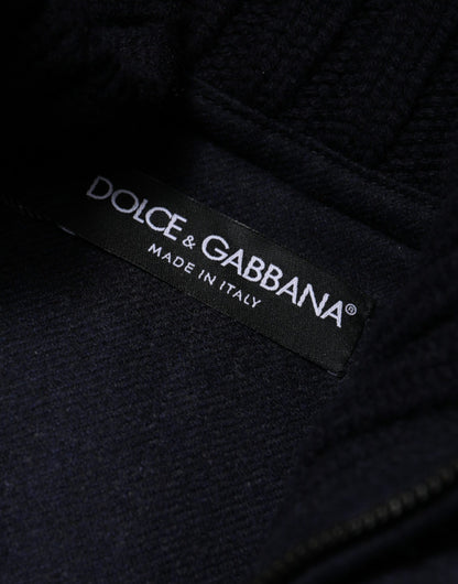 Dolce &amp; Gabbana Black Nylon Hooded Puffer Men Coat Jacket