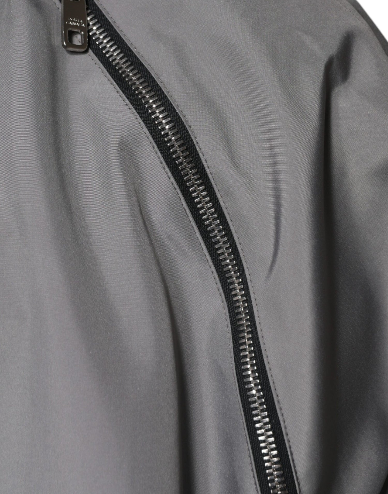 Dolce &amp; Gabbana Gray Polyester Hooded Men Full Zip Jacket