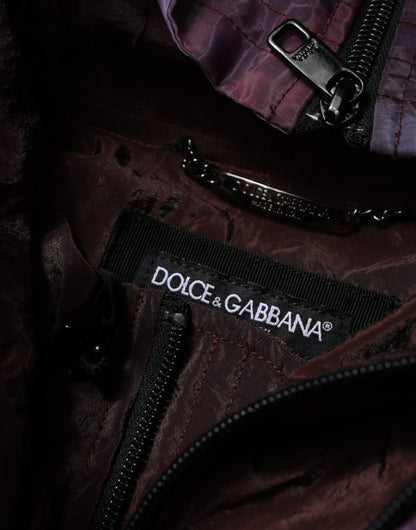 Dolce &amp; Gabbana Purple Camouflage Hooded Men Blouson Jacket
