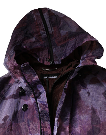 Dolce &amp; Gabbana Purple Camouflage Hooded Men Blouson Jacket