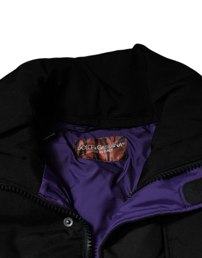 Dolce &amp; Gabbana Black Nylon Puffer Men Full Zip Jacket