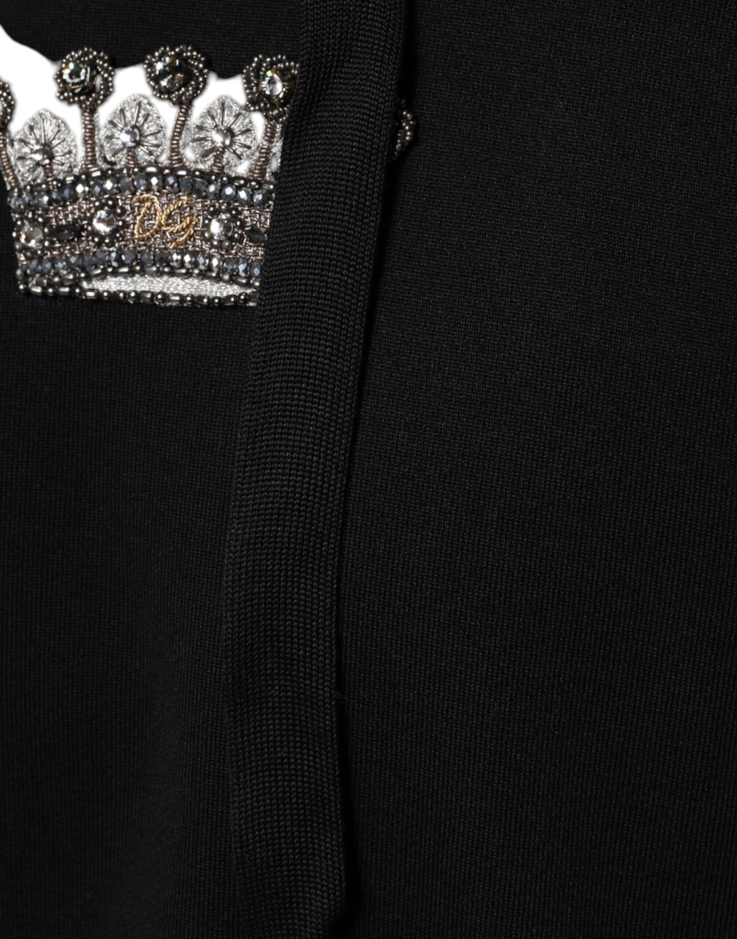Dolce &amp; Gabbana Black Crown Cotton Hooded Sweatshirt Sweater