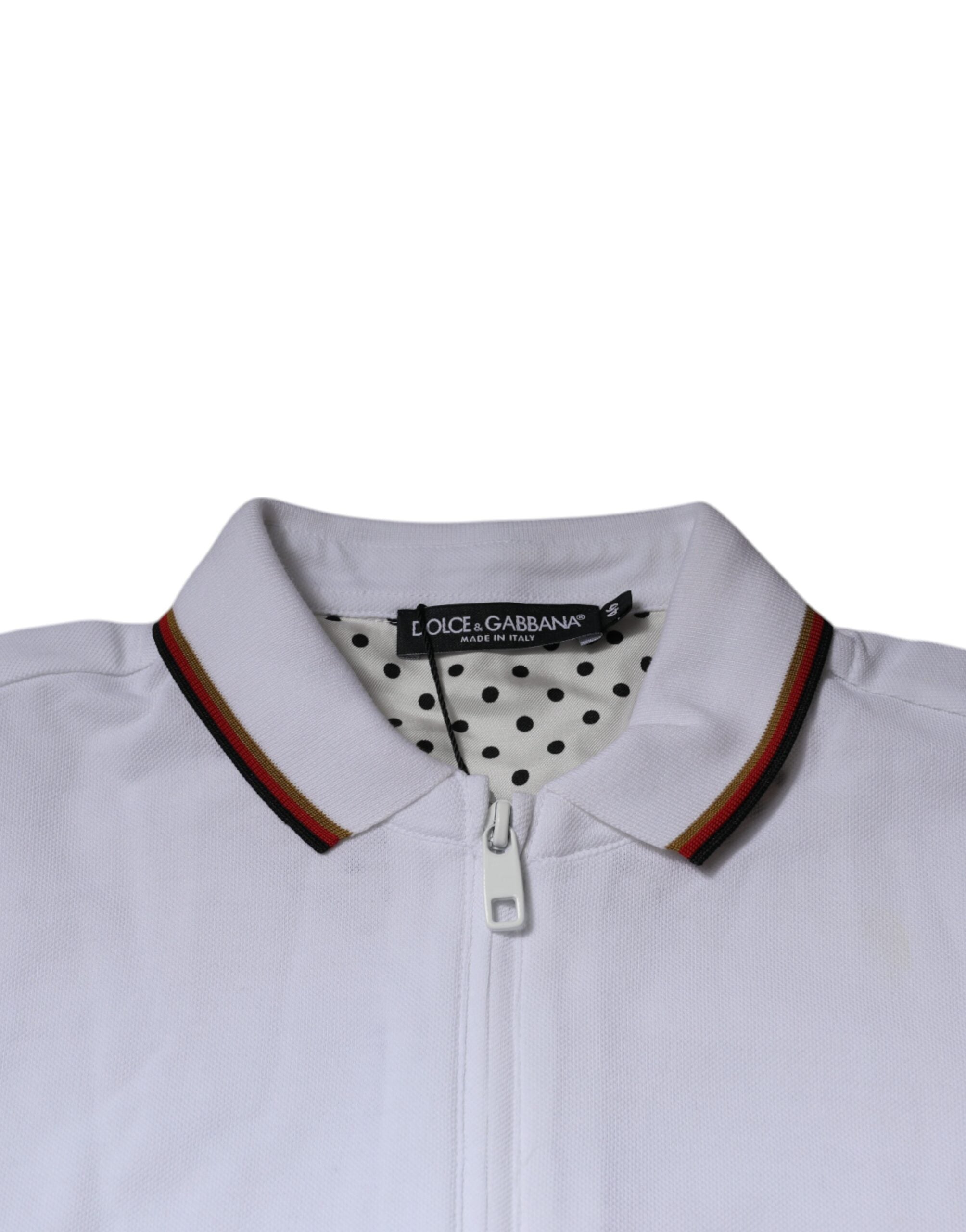 Dolce &amp; Gabbana White Crown Men Full Zip Sweatshirt Sweater