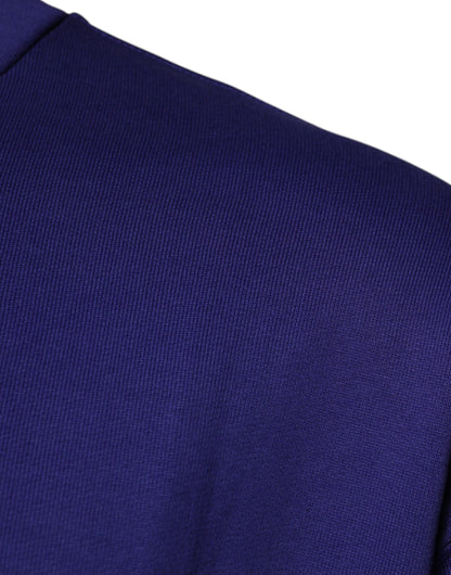 Dolce &amp; Gabbana Blue Cotton Crew Neck Men Pullover Sweater