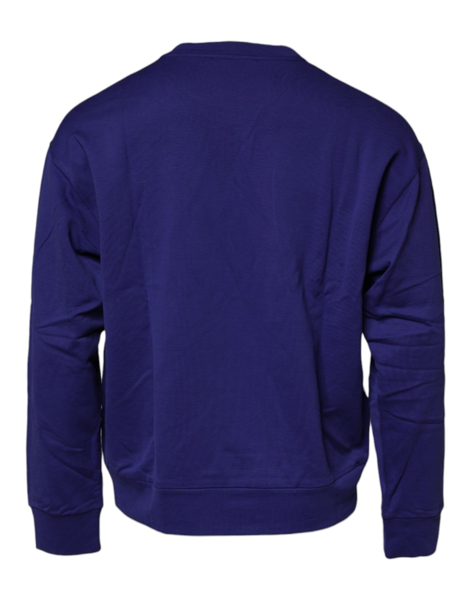 Dolce &amp; Gabbana Blue Cotton Crew Neck Men Pullover Sweater