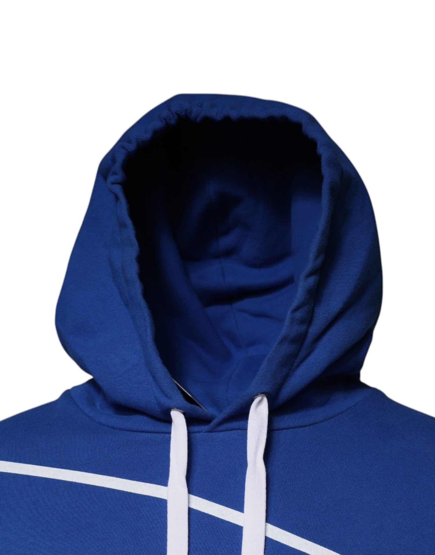Dolce &amp; Gabbana Blue Logo Print Hooded Sweatshirt Sweater