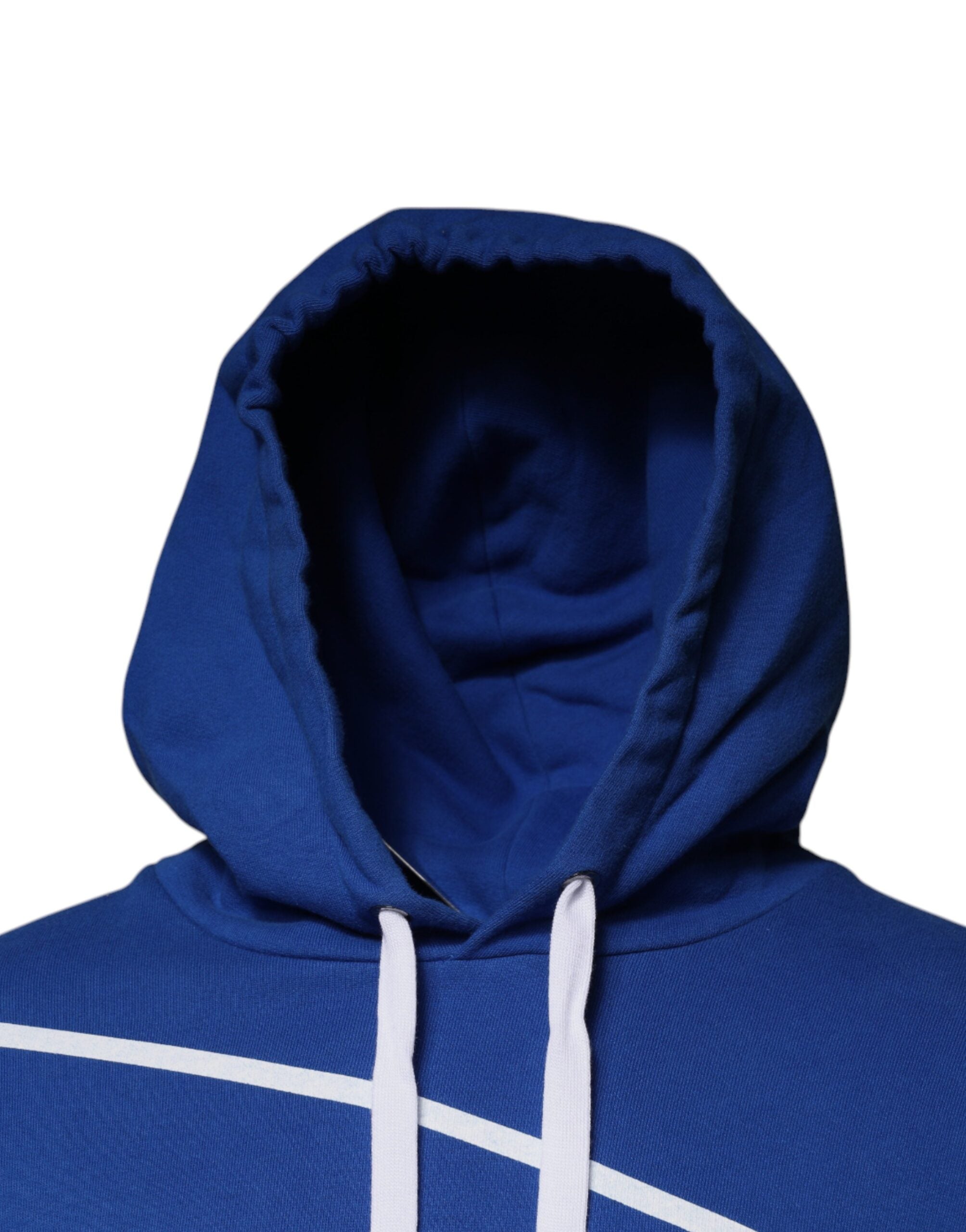 Dolce &amp; Gabbana Blue Logo Print Hooded Sweatshirt Sweater
