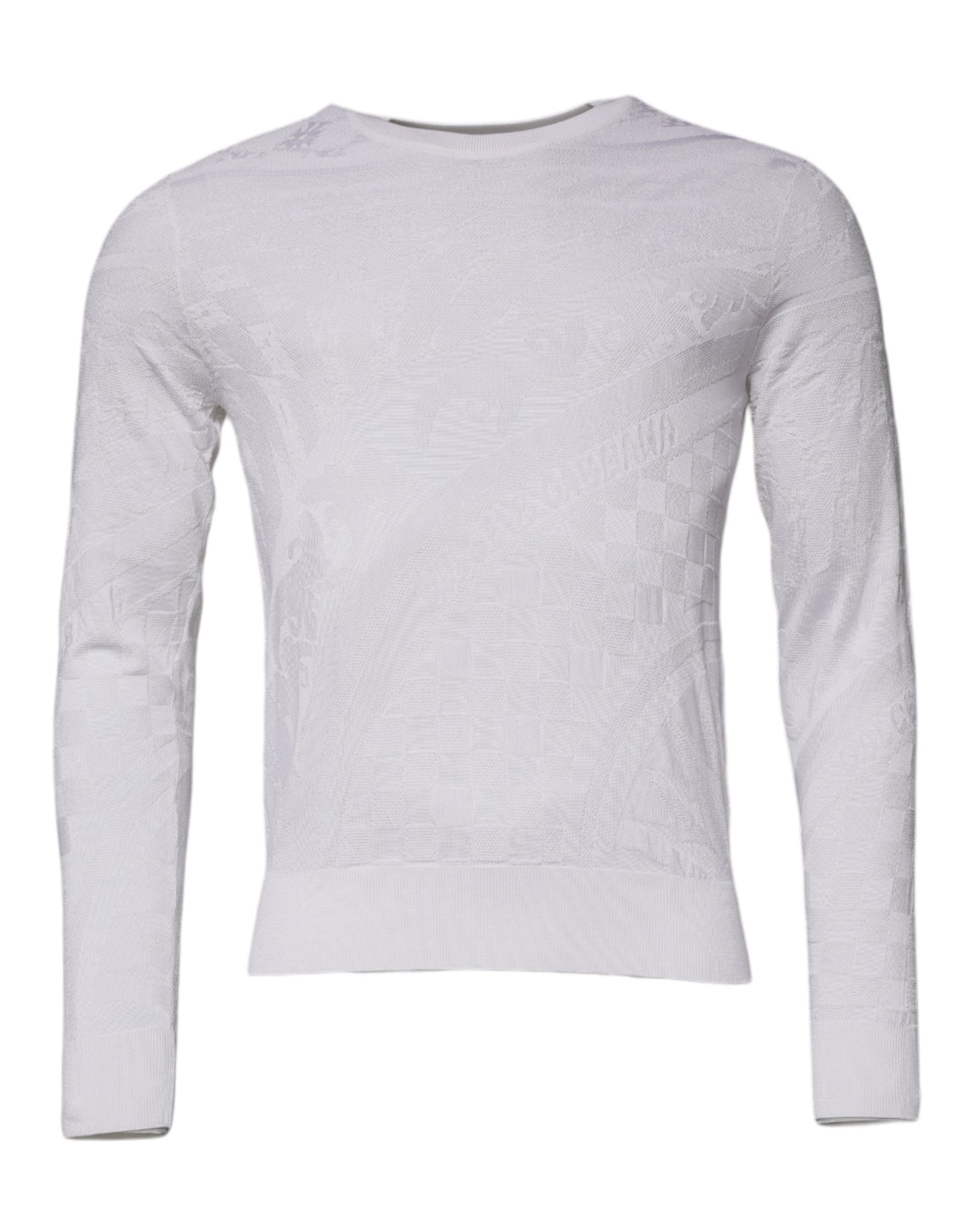 Dolce &amp; Gabbana White Silk Crew Neck Men Pullover Sweater