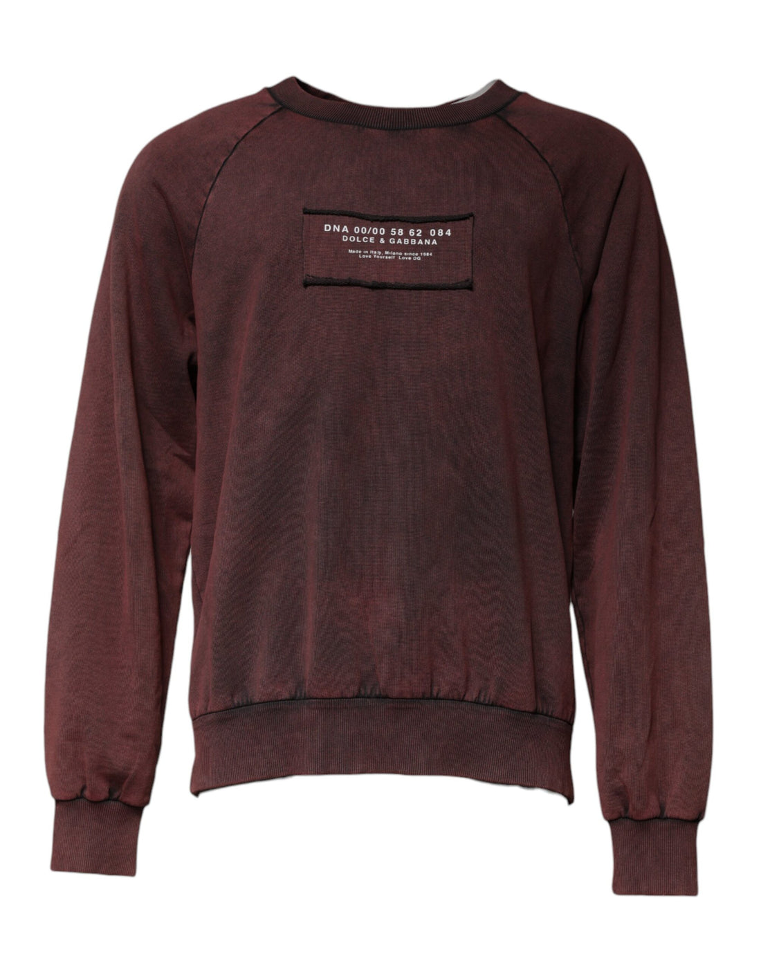 Dolce &amp; Gabbana Brown Logo Cotton Crew Neck Pullover Sweater