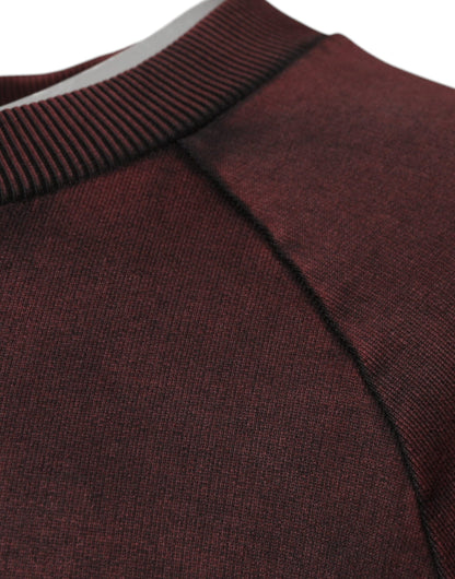 Dolce &amp; Gabbana Brown Logo Cotton Crew Neck Pullover Sweater