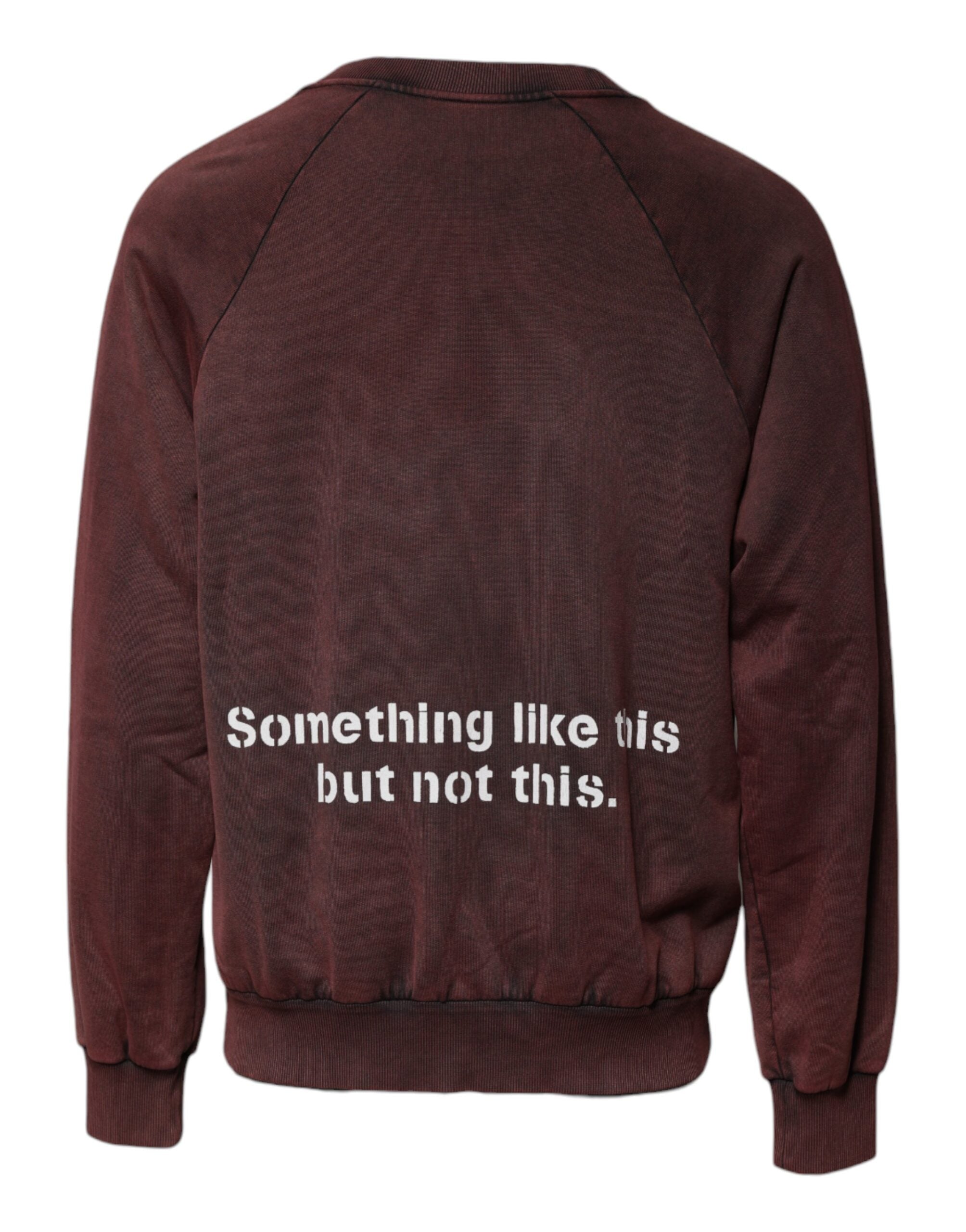 Dolce &amp; Gabbana Brown Logo Cotton Crew Neck Pullover Sweater