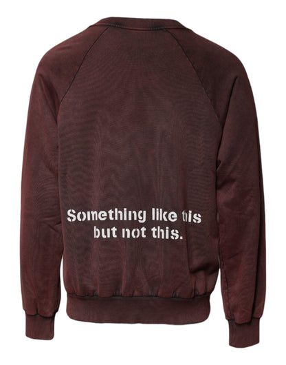 Dolce &amp; Gabbana Brown Logo Cotton Crew Neck Pullover Sweater