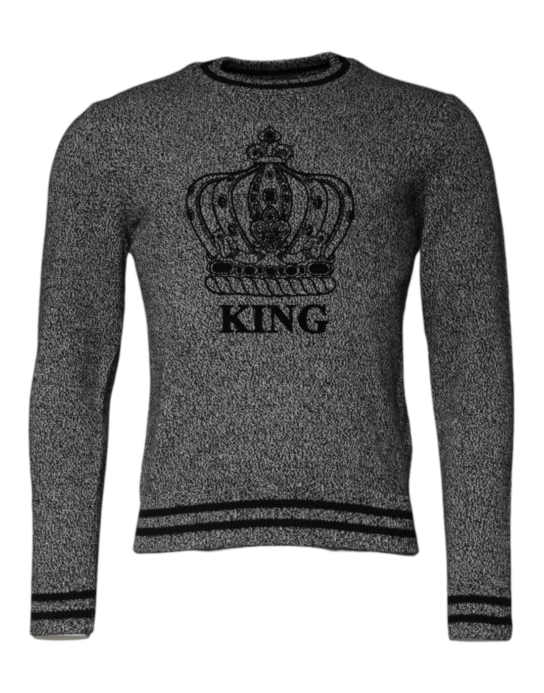 Dolce &amp; Gabbana Gray Crown King Cashmere Pullover Sweater