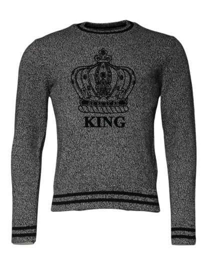 Dolce &amp; Gabbana Gray Crown King Cashmere Pullover Sweater