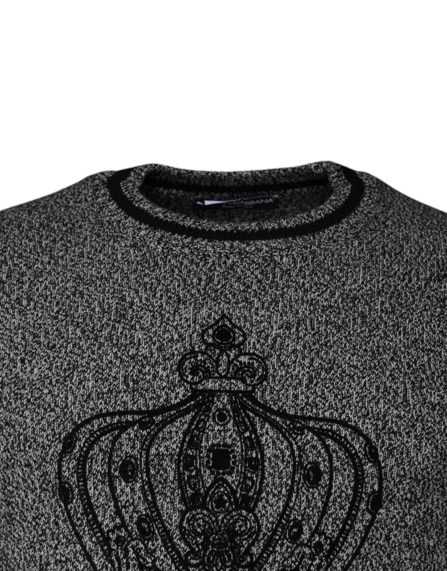 Dolce &amp; Gabbana Gray Crown King Cashmere Pullover Sweater