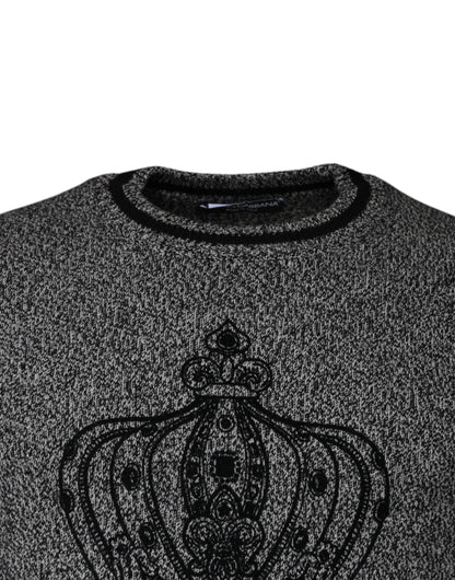 Dolce &amp; Gabbana Gray Crown King Cashmere Pullover Sweater