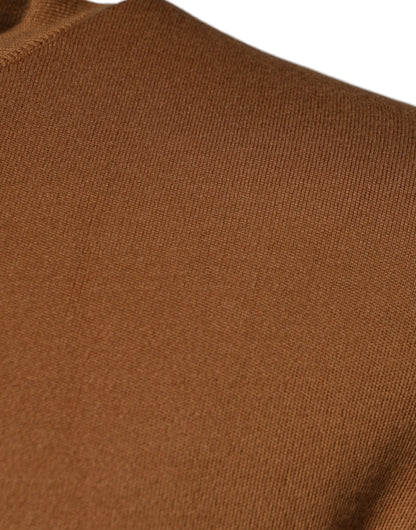 Dolce &amp; Gabbana Brown Logo Plaque Crew Neck Pullover Sweater
