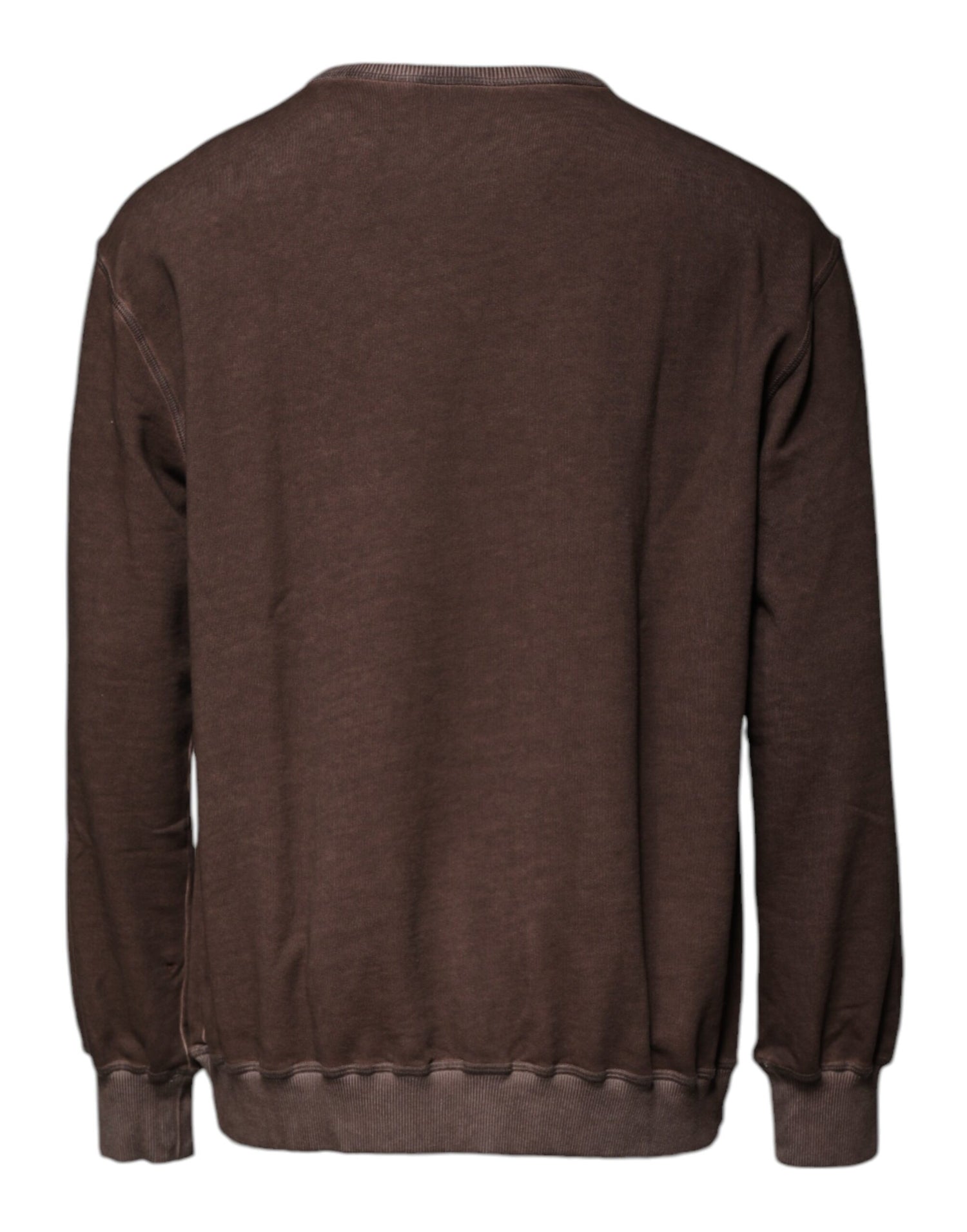 Dolce &amp; Gabbana Brown Logo Print Crew Neck Pullover Sweater