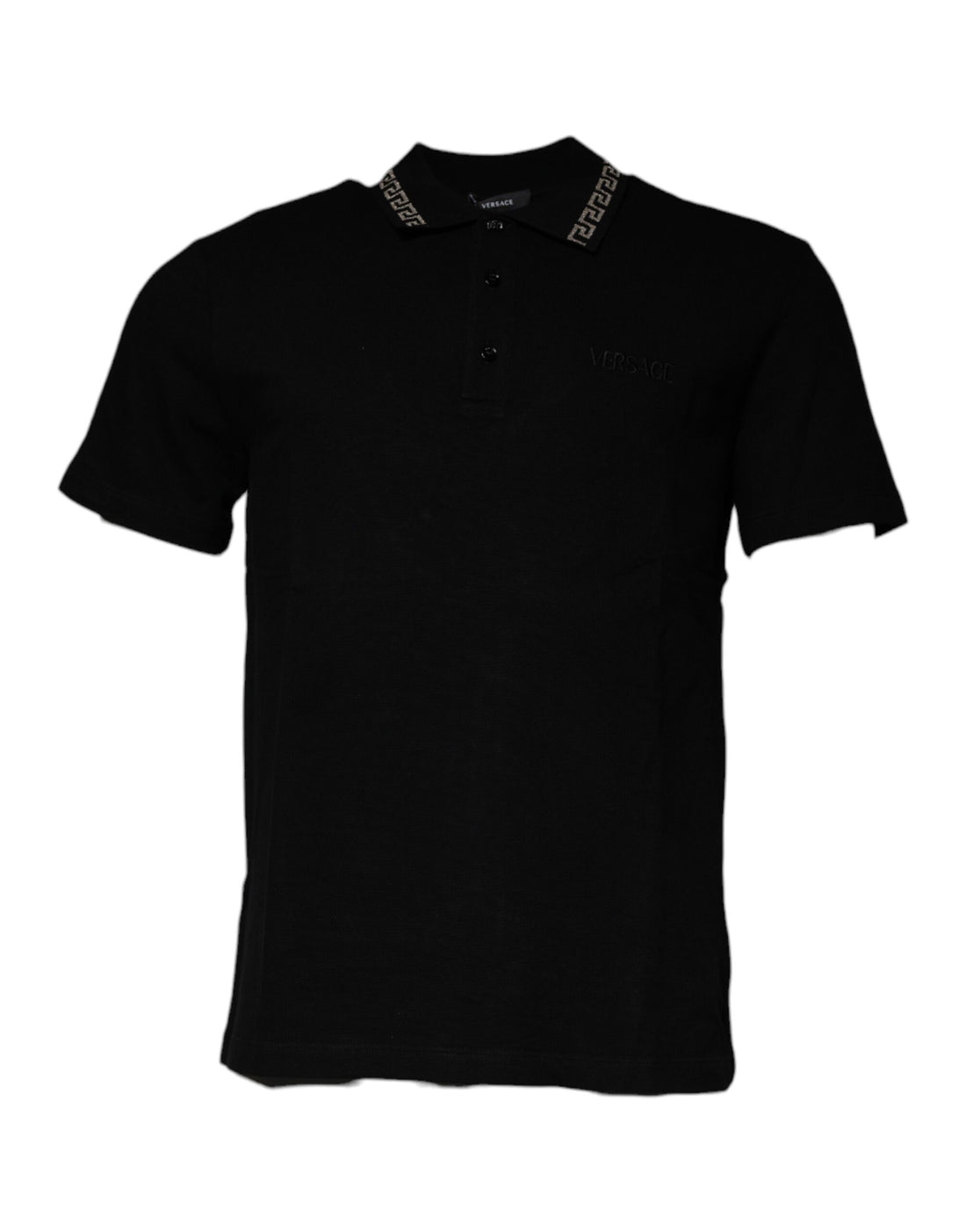 Versace Svart Viskospolo Kortärmad T-shirt