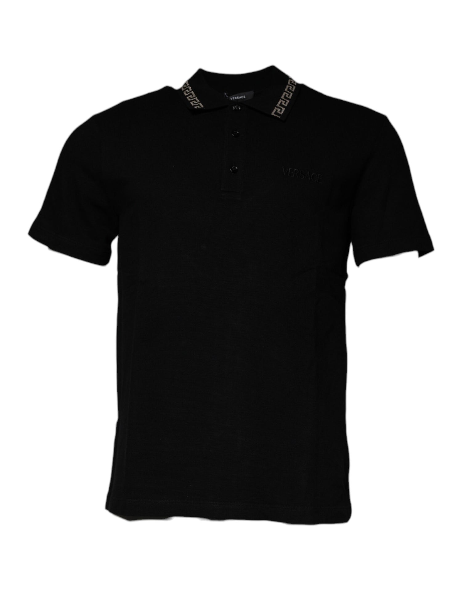 Versace Svart Viskospolo Kortärmad T-shirt