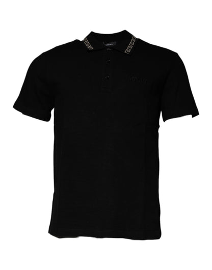 Versace Svart Viskospolo Kortärmad T-shirt