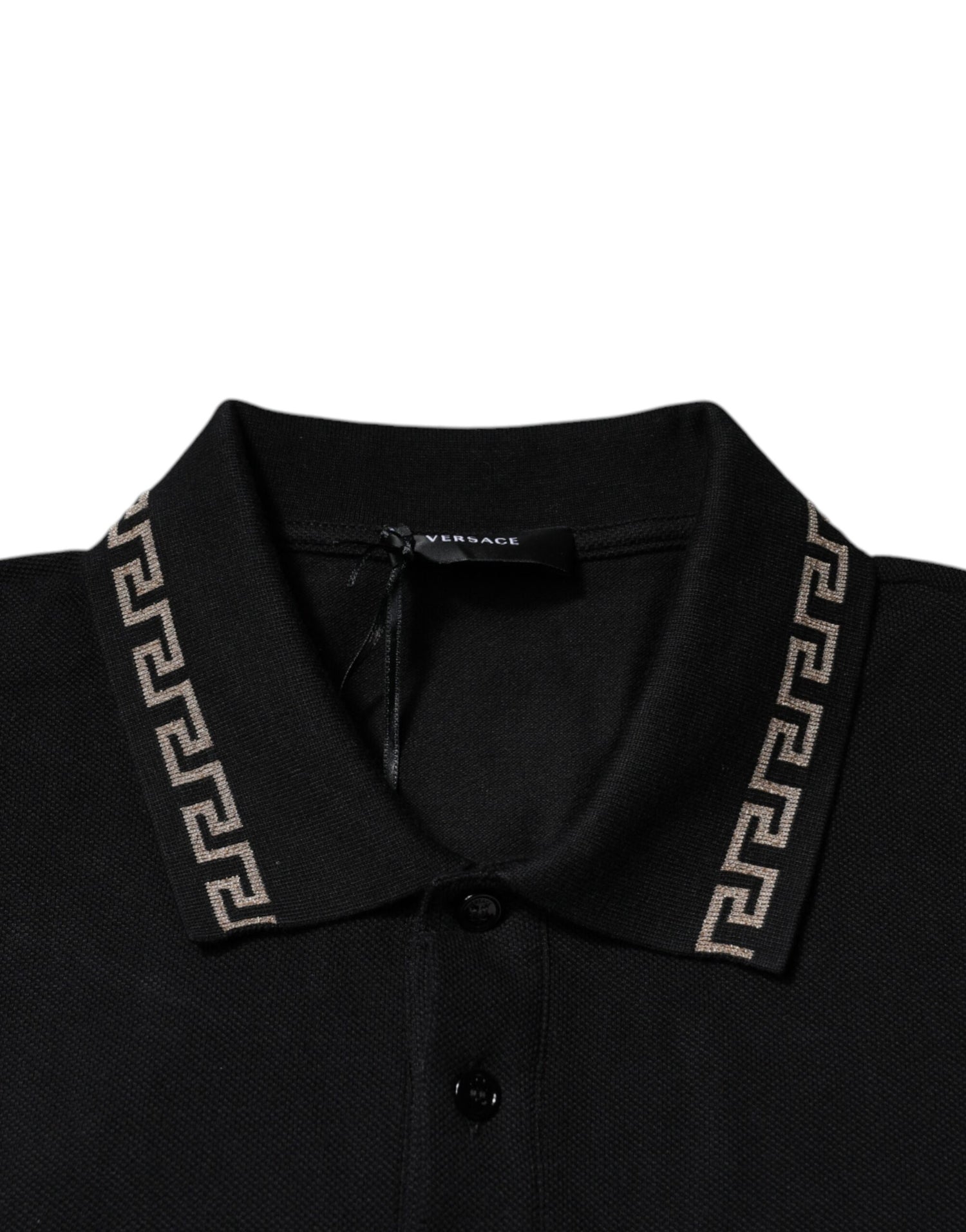 Versace Svart Viskospolo Kortärmad T-shirt