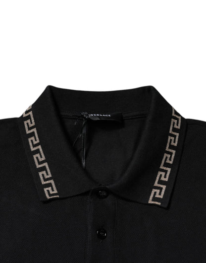 Versace Svart Viskospolo Kortärmad T-shirt