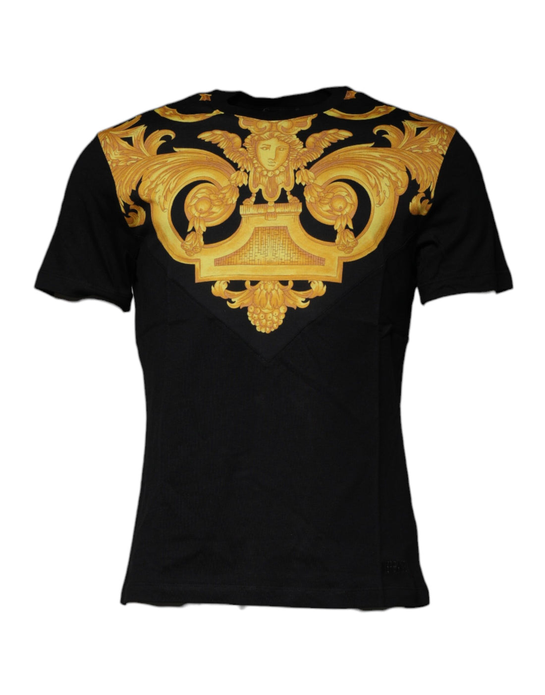 Versace svart Medusa-tryckt bomulls-t-shirt med rund hals