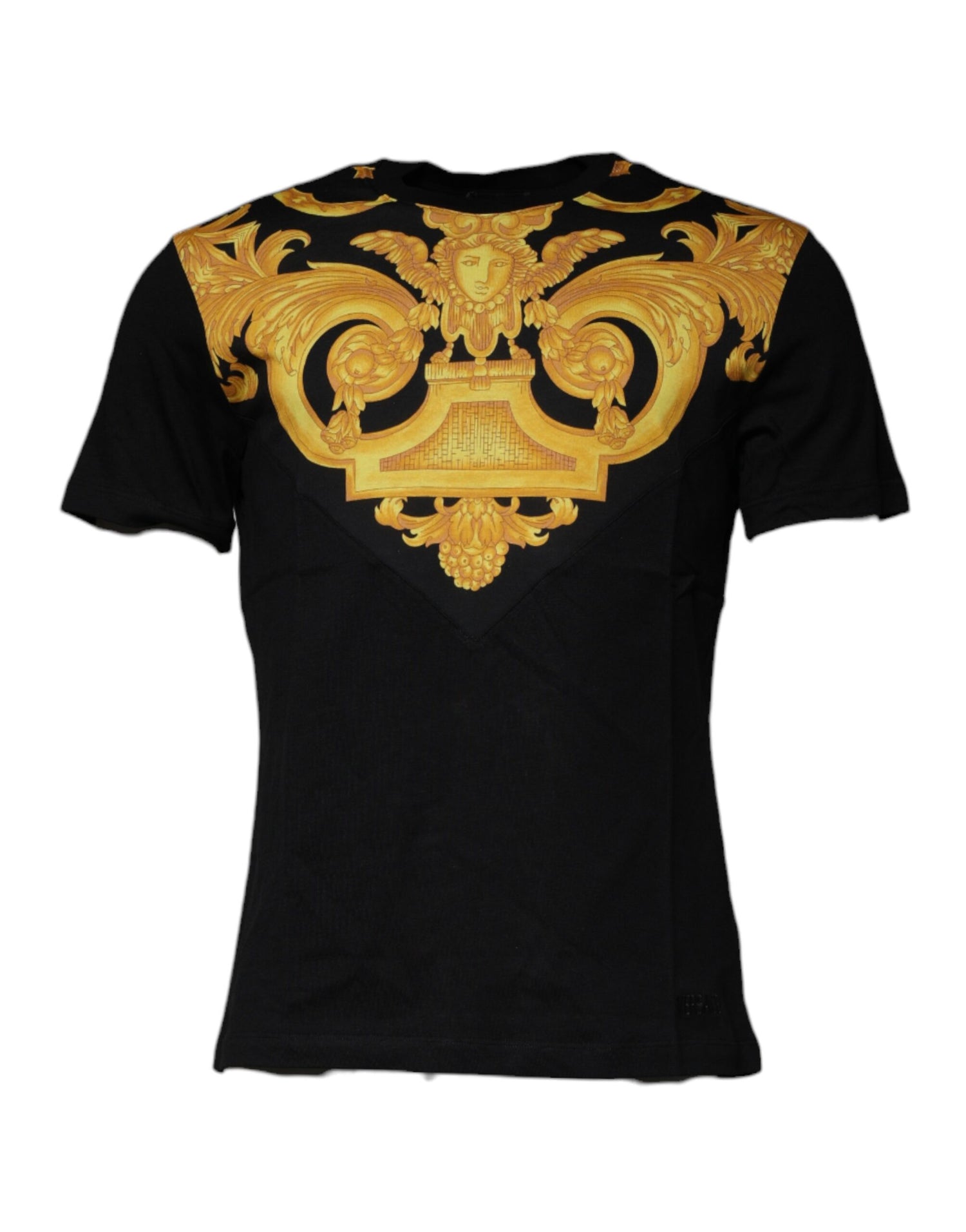 Versace svart Medusa-tryckt bomulls-t-shirt med rund hals