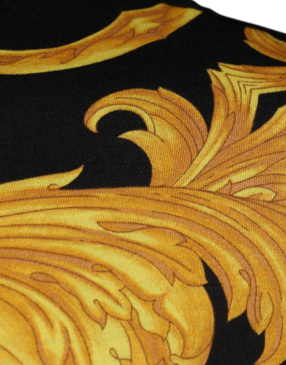 Versace svart Medusa-tryckt bomulls-t-shirt med rund hals