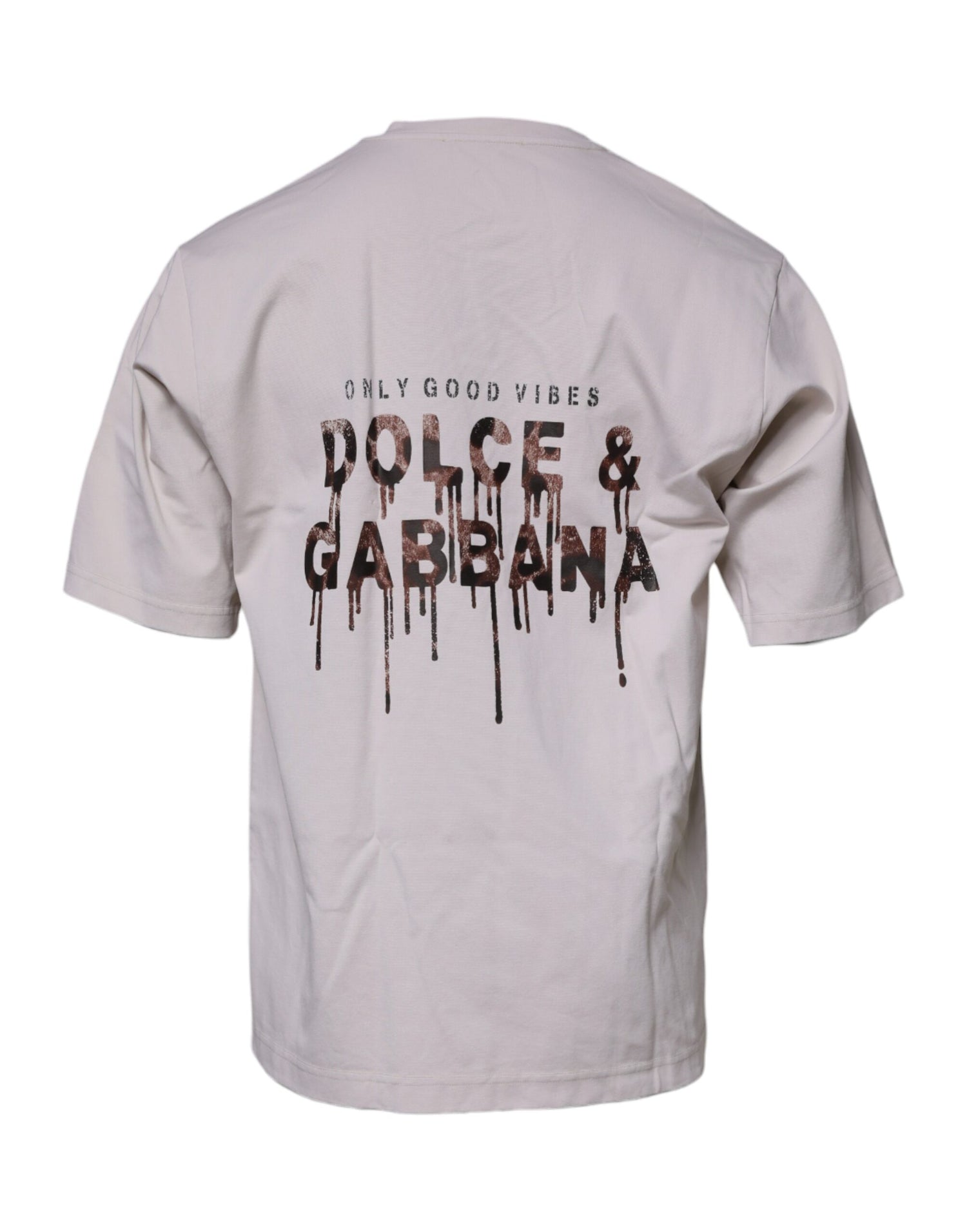 Dolce &amp;amp; Gabbana Beige DG Logo Rundringad Kortärmad T-shirt