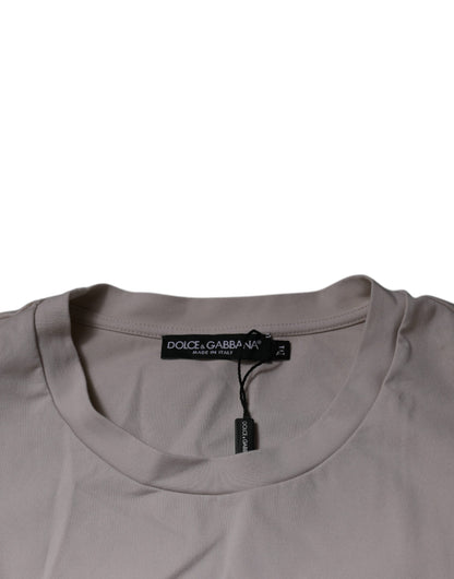 Dolce &amp;amp; Gabbana Beige DG Logo Rundringad Kortärmad T-shirt