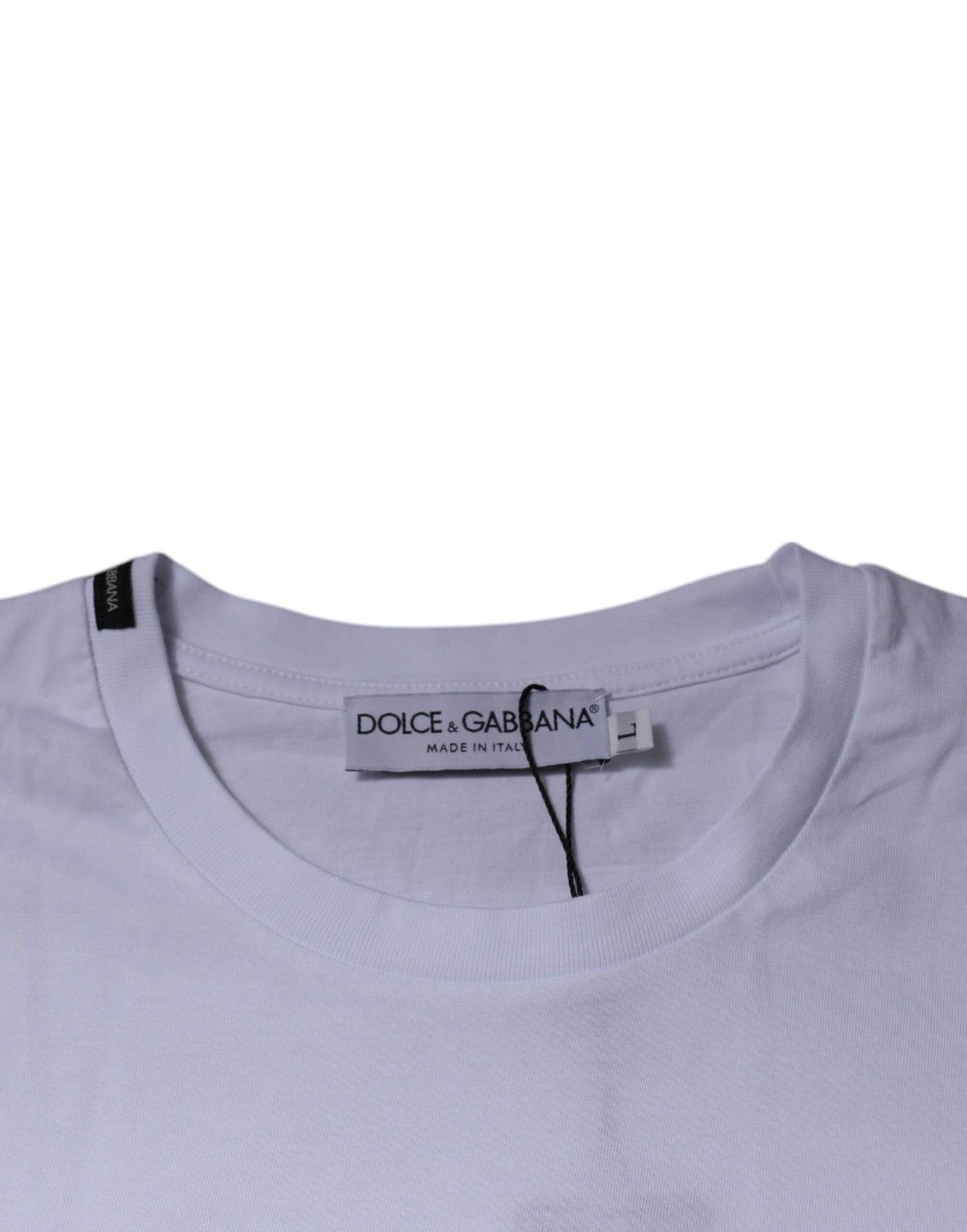 Dolce &amp; Gabbana White Red Leopard Cotton Crew Neck T-shirt