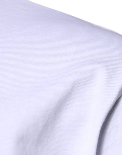 Dolce &amp;amp; Gabbana Vit DG-logotyp T-shirt i bomull med rund hals