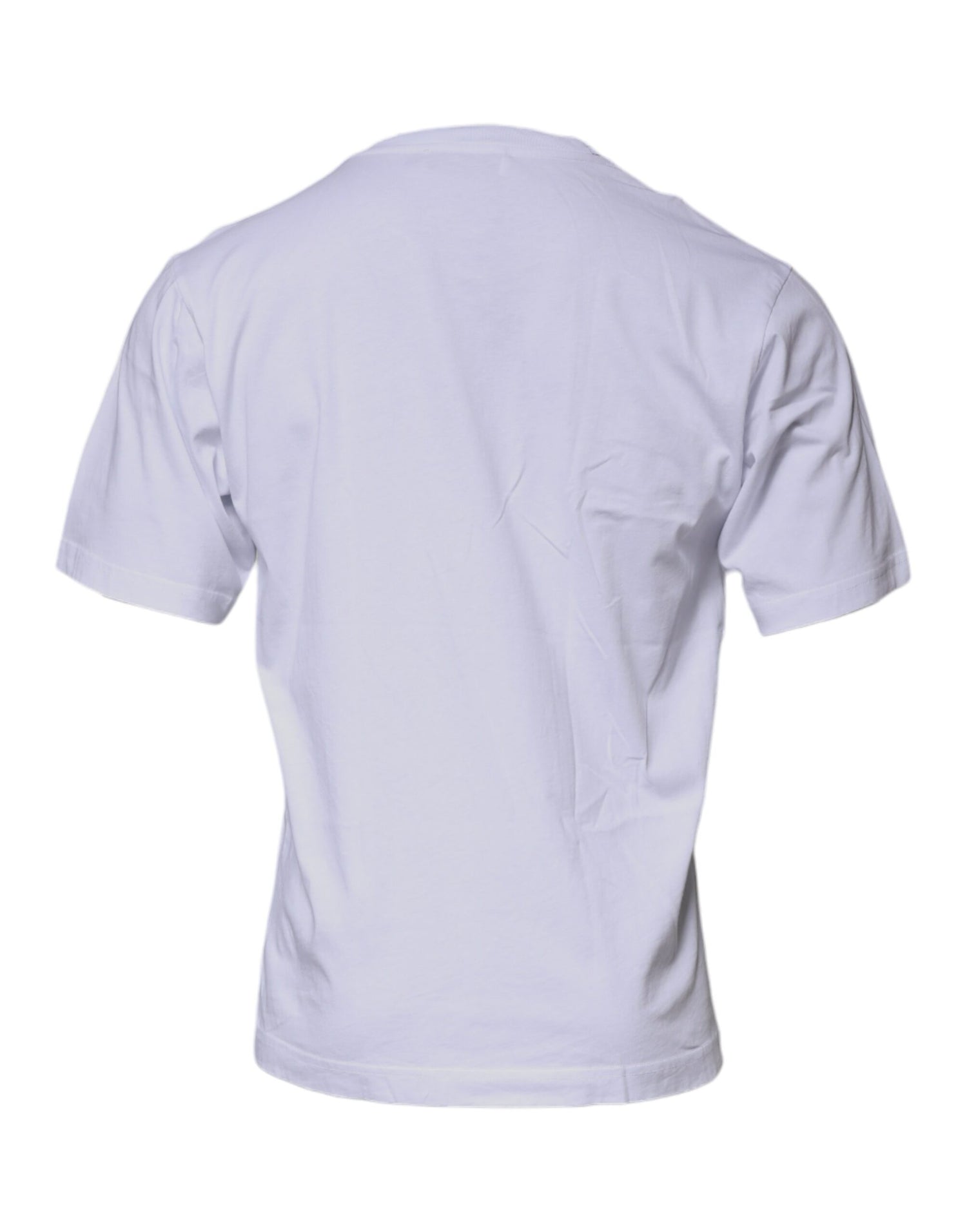 Dolce &amp;amp; Gabbana Vit DG-logotyp T-shirt i bomull med rund hals
