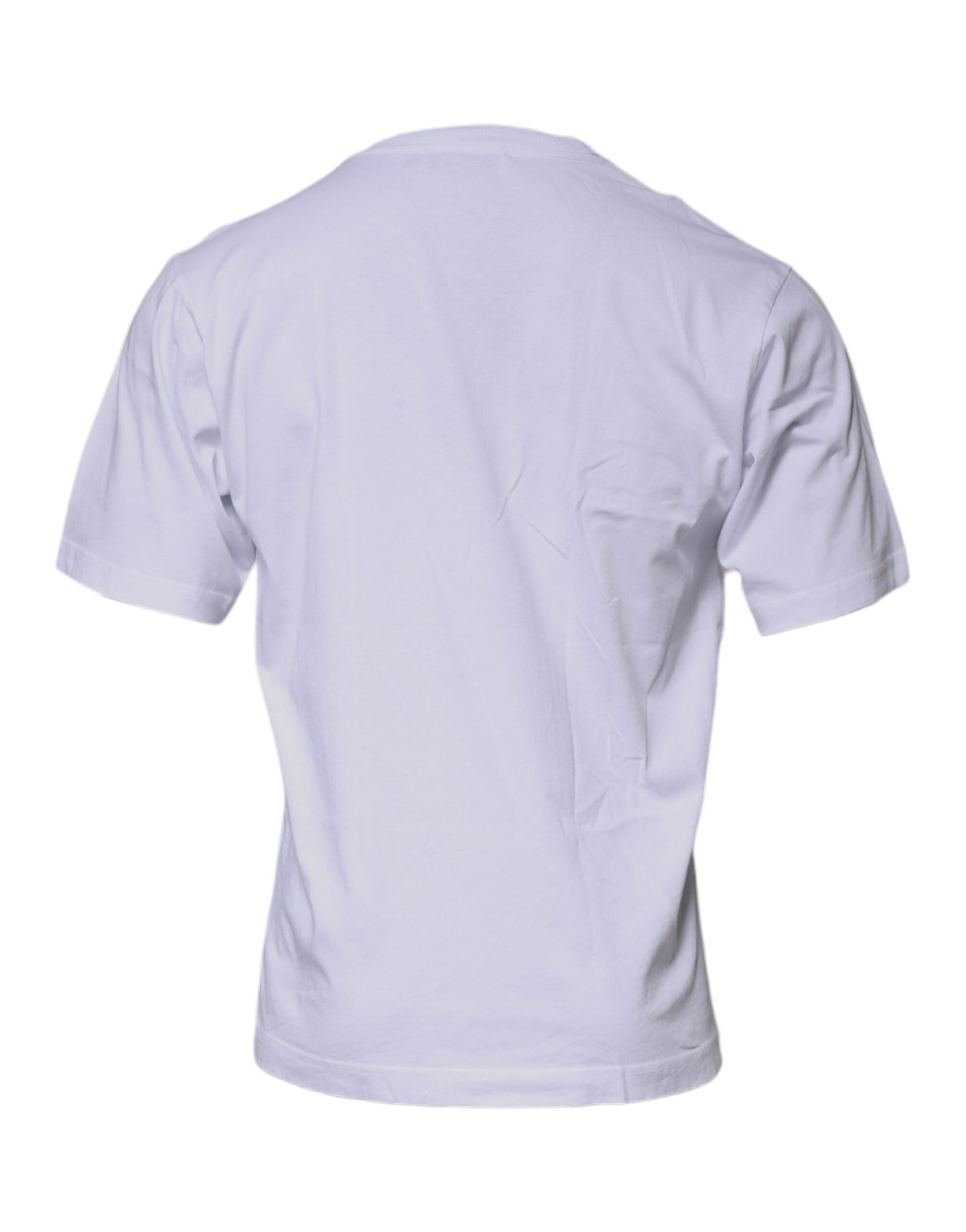 Dolce &amp;amp; Gabbana Vit DG-logotyp T-shirt i bomull med rund hals