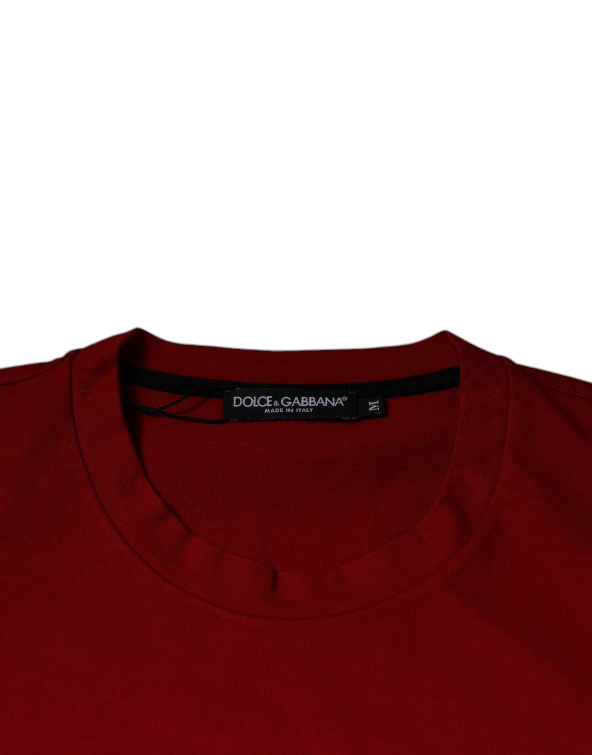 Dolce &amp;amp; Gabbana Röd DG Eye Bomulls-T-shirt med rund hals