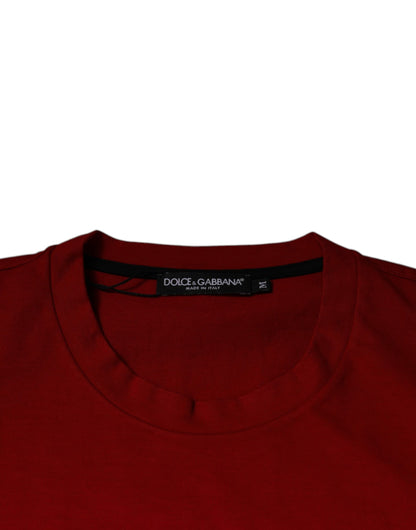 Dolce &amp;amp; Gabbana Röd DG Eye Bomulls-T-shirt med rund hals