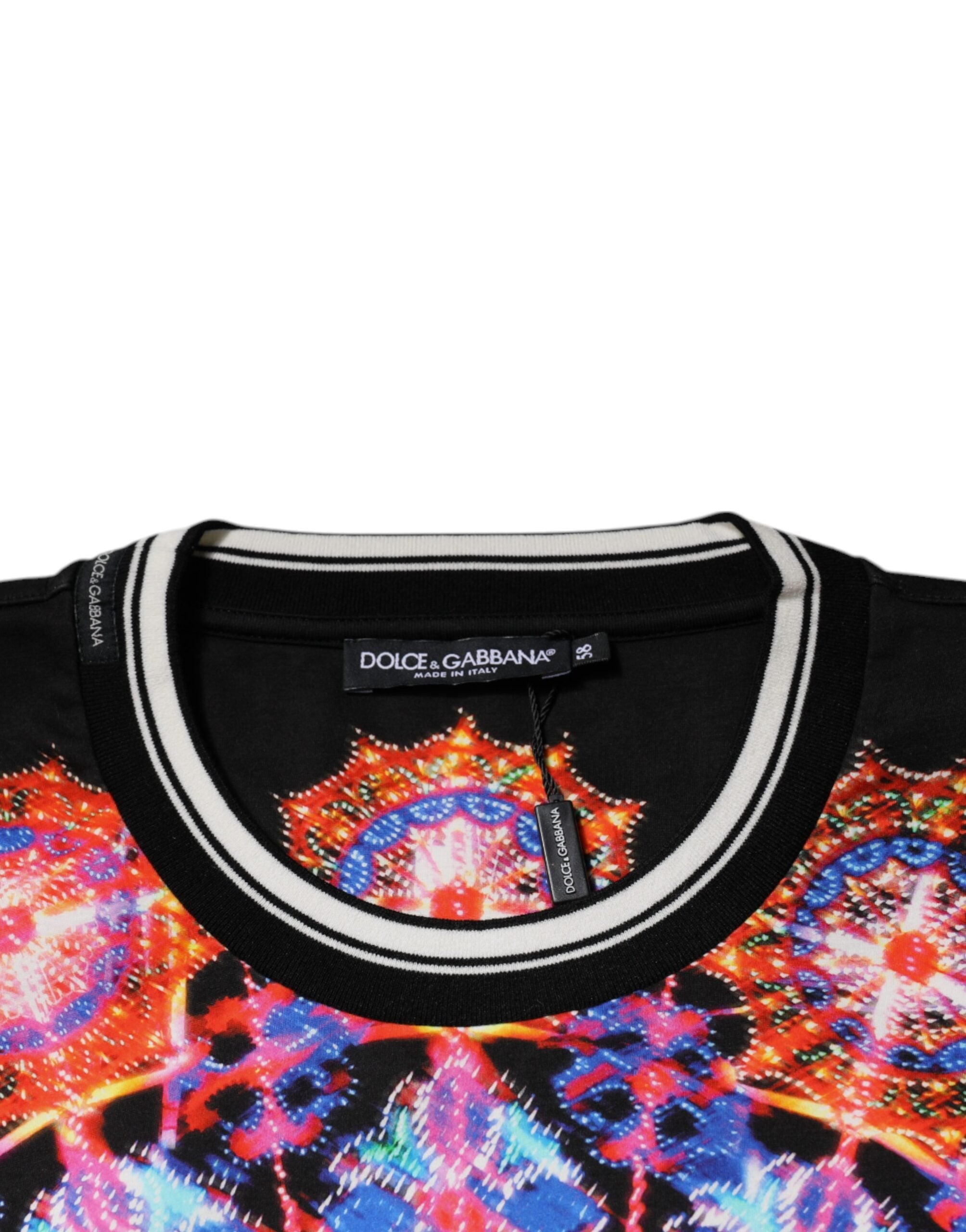 Dolce &amp; Gabbana Multicolor Kaleidoscope Men Short Sleeves T-shirt