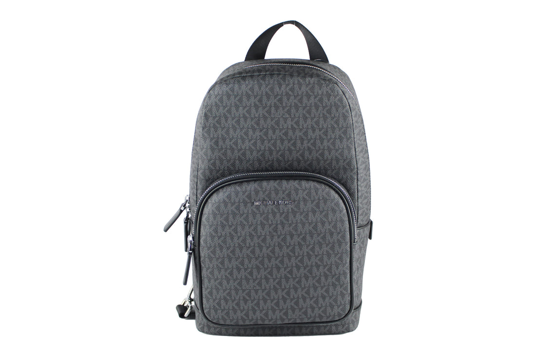 Michael Kors Cooper Medium Svart Signature PVC Sling Ryggsäck