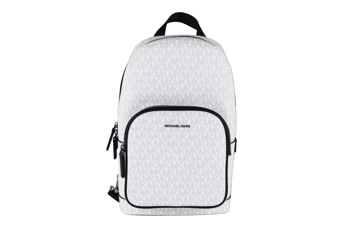 Michael Kors Cooper Medium Vit Signature PVC Sling Ryggsäck