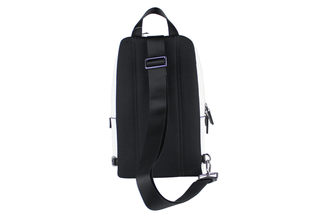 Michael Kors Cooper Medium Vit Signature PVC Sling Ryggsäck