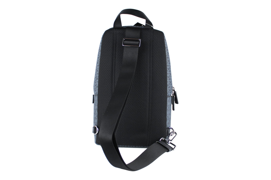 Michael Kors Cooper Medium Marinblå Signature PVC Sling Ryggsäck