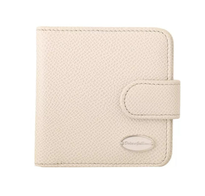 Dolce &amp; Gabbana White Dauphine Leather Condom Case Holder Pocket Wallet