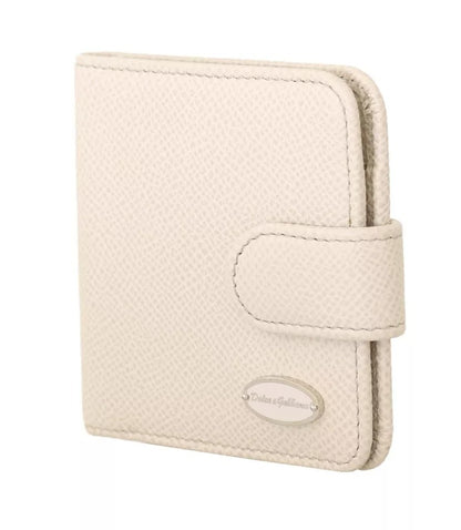 Dolce &amp; Gabbana White Dauphine Leather Condom Case Holder Pocket Wallet