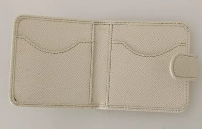 Dolce &amp; Gabbana White Dauphine Leather Condom Case Holder Pocket Wallet