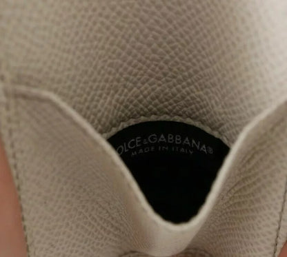 Dolce &amp; Gabbana White Dauphine Leather Condom Case Holder Pocket Wallet